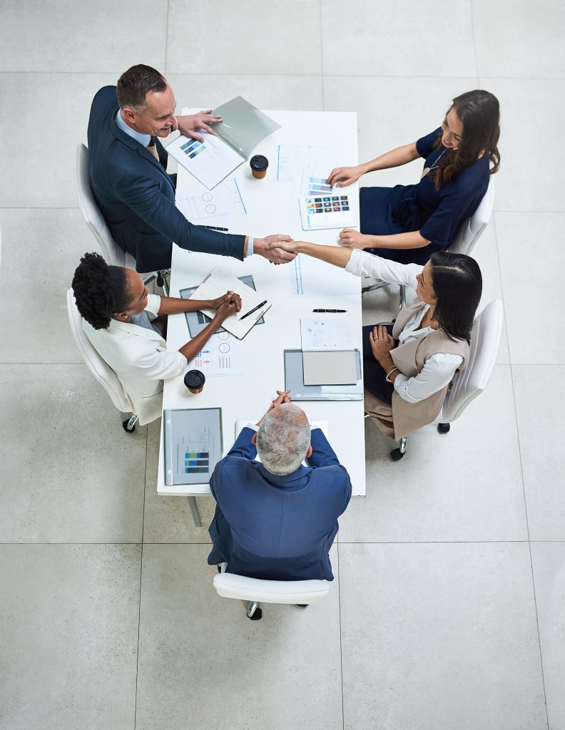 high angle shot of businesspeople having a meeting 2023 11 27 05 03 17 utc