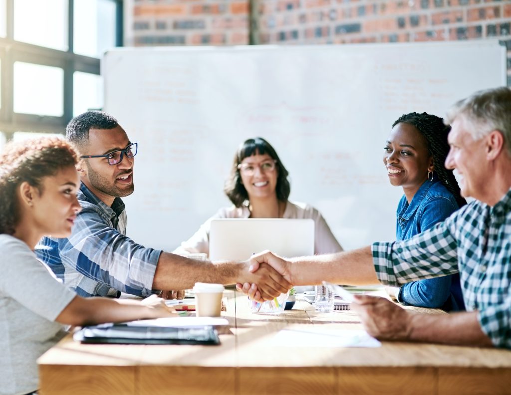 shot of a team of entrepreneurs collaborating in a modern office.